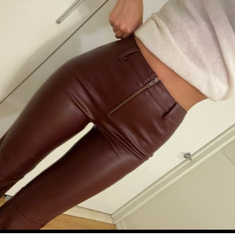 Fake burgundy leather pants from tiger mist.